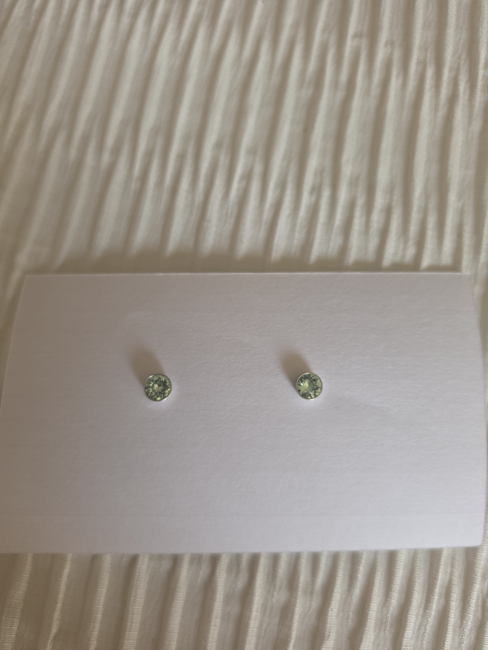 Green Round Crystal Stud Earrings